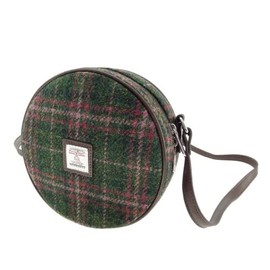 Glen Appin Bannock Small Harris Tweed Round Shoulder Bag LB1204 (Colour 107 Green/Plum)