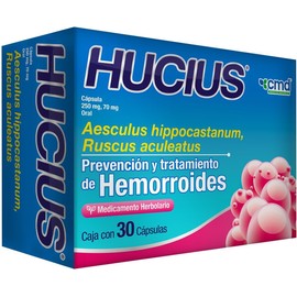 CMD - HUCIUS - Fórmula Herbolaria de Castaño de Indias (Aesculus hippocastanum) y Ruscus aculeatus - 2 Cajas de 30 Cápsulas cada una