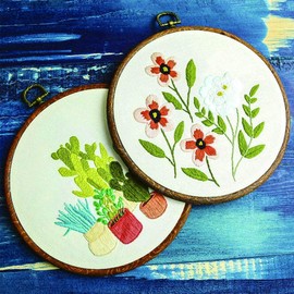 5PCS 8'' Round Embroidery Hoops -guofa 21CM Display Cross Stitch Hoop Frames, Imitated Wood Circle Embroidery Hoop Ring Sewing Crafts Hanging Decoration