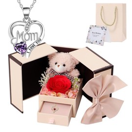 Artificial Sunflower Gifts for Women Her Daughter Girlfriend Wife Mom Friends Sisters Aunt, You are My Sunshine Necklace with Gift Box for Birthday Wedding Mother's Day Xmas Present:_Purple-Mom