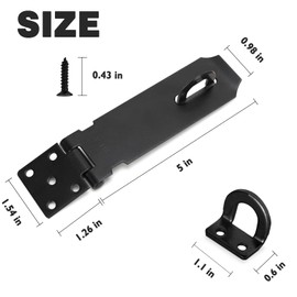 5-Inch Hasp Latch, 2 Pack Stainless Steel Padlock Latch, Door Hasp Lock for Gates, Cabinet, Drawer, Outdoor Doors (14 Screws Included)