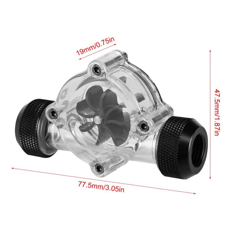 Lazmin 8 Impellers Flow Meter Indicator, G1/4" Thread Port Female