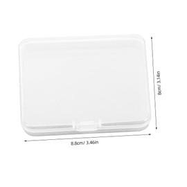 WOONEKY 3pcs Transparent Plastic Eyelash Storage Box with Lid Versatile Small Rectangle Container for False Eyelashes Double Eyelid Tape Lightweight Portable Travel Organizer