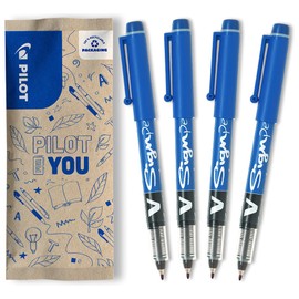 PILOT V-Sign Pen Fibre-Tip Pen (Blue) Pack of 4