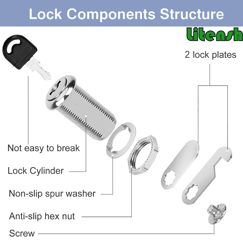 Litensh Security Mailbox Lock with Different Keys, 25mm Letter Post