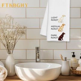Funny Labrador Kitchen Towels, Labrador Retriever Gifts, Coffee and Dog Lover Gifts Decorative Dish Hand Tea Towels for Kitchen Coffee Bar Decor, 16x24 Inch