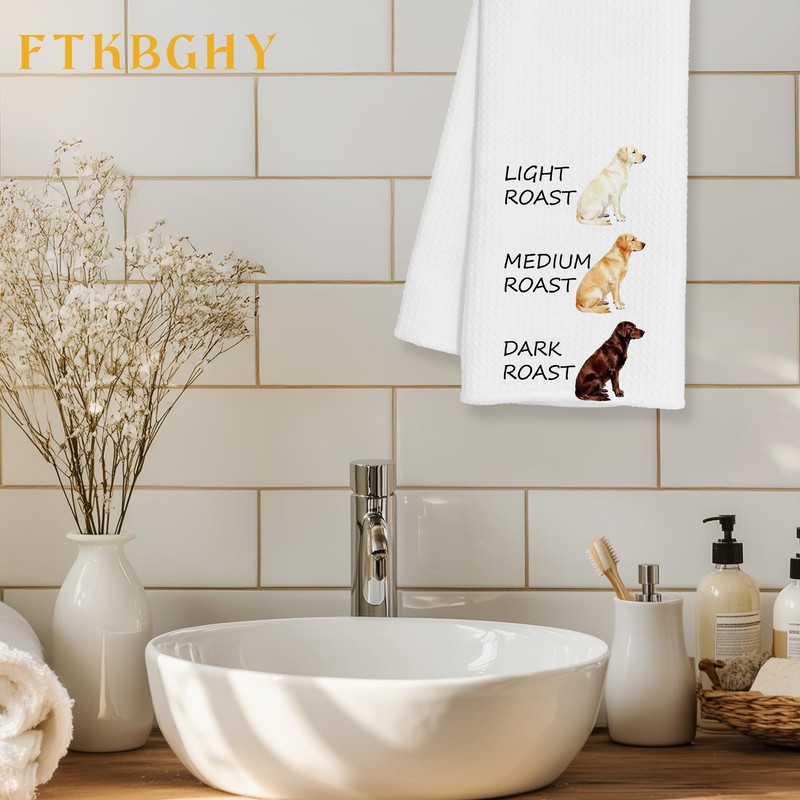 Funny Labrador Kitchen Towels, Labrador Retriever Gifts, Coffee and Dog