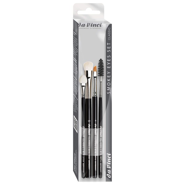 Da Vinci Smokey Eyes Brush Set 4 Pieces with Make-Up Instructions Handmade in Germany