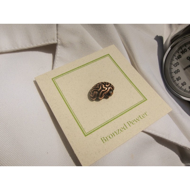 Jim Clift Design Brain Copper Lapel Pin - 50 Count