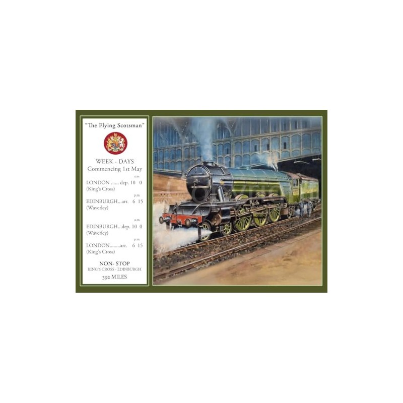 Flying Scotsman Steam Train Surperb Designed Metal Sign-1