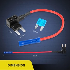 Automotive Fuse Holder Add-a-circuit Fuse TAP Adapter Mini ATM APM Blade Fuse Holder-10 Pack, 2 years Warranty