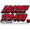 STIFFIE Techtron Red/Black 3" Alpha-Numeric Registration Identification Numbers Stickers Decals