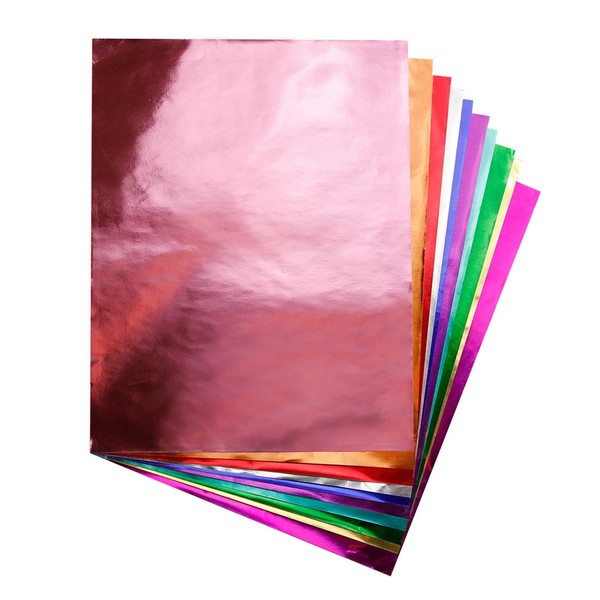 Hygloss Products Metallic Foil Paper Sheets for Arts & Crafts, Classroom Activities & Artists-10" x 13", Assorted Colors