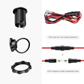 Cigarette Lighter Socket Car Marine Motorcycle ATV RV Lighter Socket Power Outlet Socket Receptacle 12V Waterproof Plug (LED Green) by ZHSMS