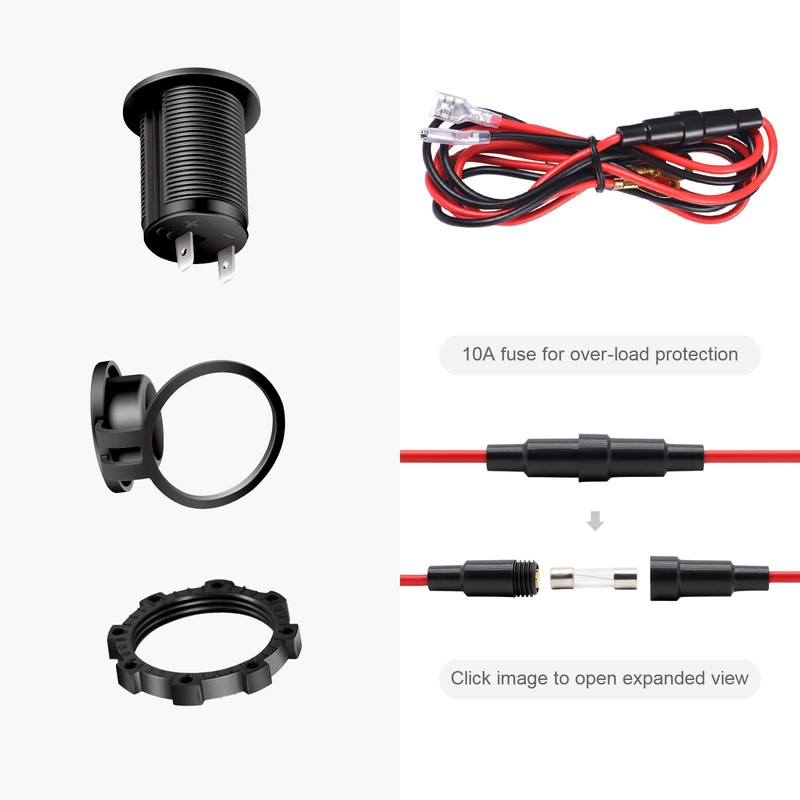 Cigarette Lighter Socket Car Marine Motorcycle ATV RV Lighter Socket