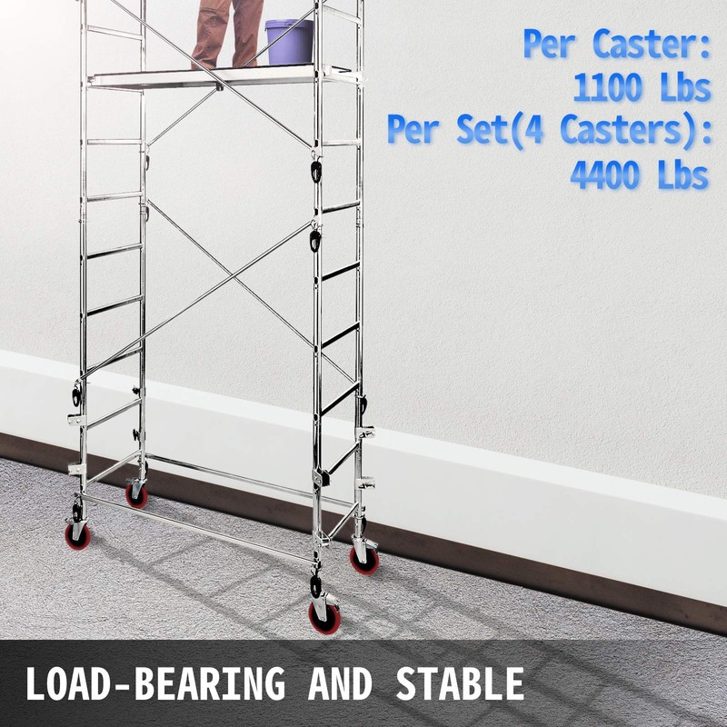 VEVOR Scaffolding Wheels Set, Heavy Duty 4-Pack 8" Scaffolding Casters,