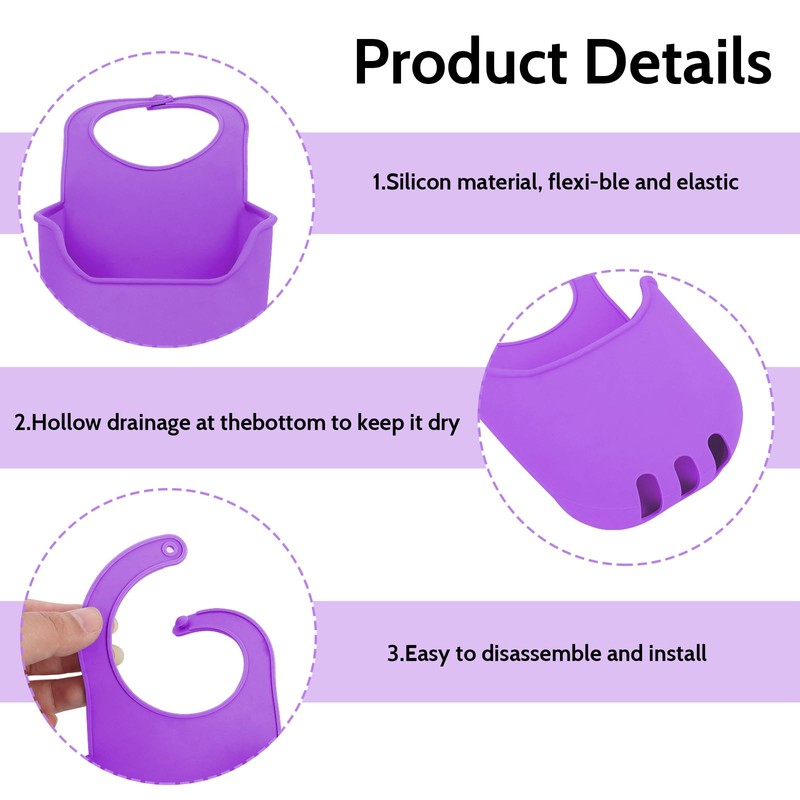 Minicoco Kitchen Sink Sponge Holder for Storing Cleaning Small Items