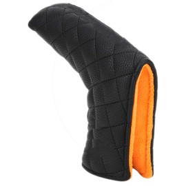 Keenso Magnetic Golf Headcover, Magnetic Golf Putter Cover, Headcover, Waterproof PU-L-Shaped Golf Club Head Cover Accessories (Black)