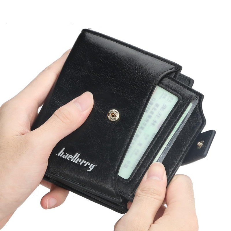 Women's RFID Blocking Wallet PU Small Compact Bi-fold Purse with