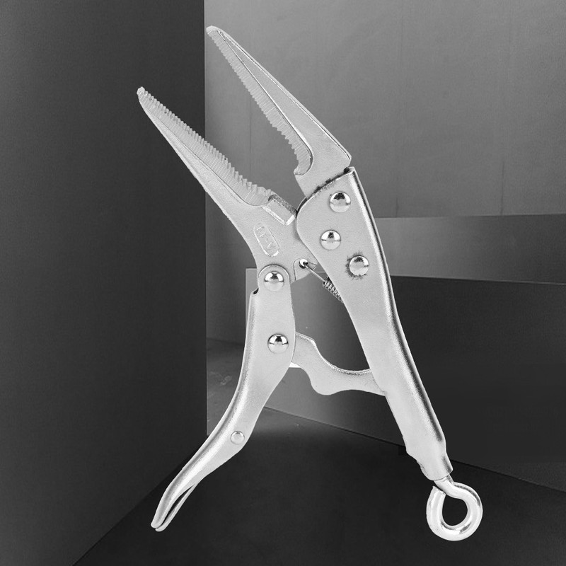 Long Needle Locking Pliers Galvanized Stainless Steel Tooth shaped Jaw