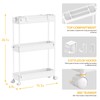 SPACELEAD Slim Storage Cart 3 Tier,Bathroom Organizer Rolling Utility, Mobile