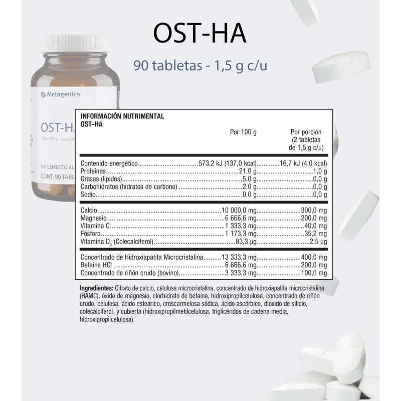 Metagenics Ost-ha Suplemento Hidroxiapatita Microcristalina