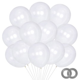 KAWKALSH 200pcs 5 Inch Clear Balloons, Small Mini Latex Balloons for Party Birthday Baby Shower Anniversary Festival Arch Garland Decoration (Clear)