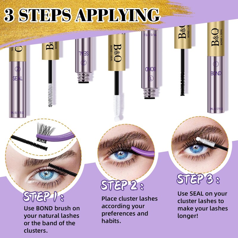 B&Q Lash Cluster Glue 10ML Lash Bond and Seal Waterproof