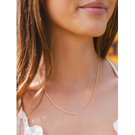 Suplight Women's Link Chain without Pendant Stainless Steel Charm Choker Chain Width 1.4 mm / 2 mm Chain Length 35/41/46/51/56/61/66/71/76 cm + 2 cm