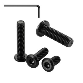 M6x45mm 20Pcs Flat Head Hex Socket Cap Screws Bolts,Furniture Screws,Carbon Steel,Full Thread, Black Oxide by Socell (with Hex Spanner)