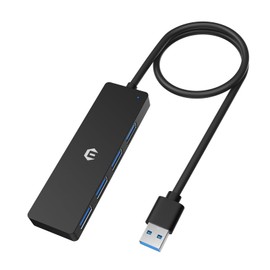 Tymyp USB 3.0 Hub, 4 Port USB Hub, High-Speed 5Gbps Transmission, Seamlessly Expand Laptop Connectivity for Flash Drive, Hard Drive, Console, Printer, Camera, Keyboard, and Mouse