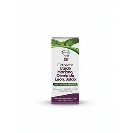 Extracto Cardo Mariano, Diente de León y Boldo, Suplemento Alimenticio, Vía Oral, 30 ml