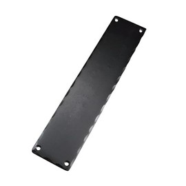 Rustic Push Plate with Hammered Edges - 3" x 14" - Black Powder Coat Finish - Sold Individually