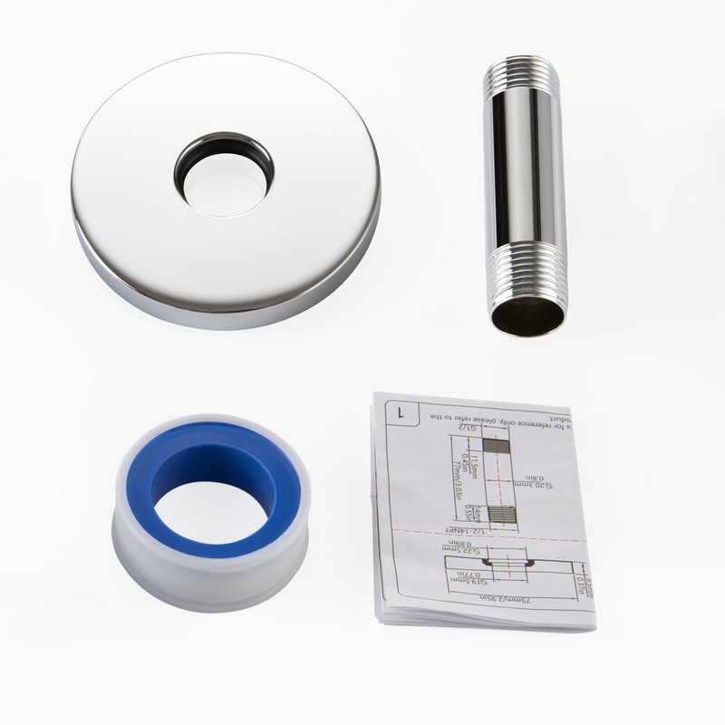 Straight Shower Arm with Flange, Ceiling Mount 3 Inches Rain