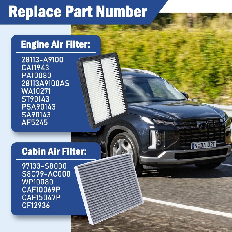 Engine Air Filter & Cabin Air Filter Combo Kit Compatible