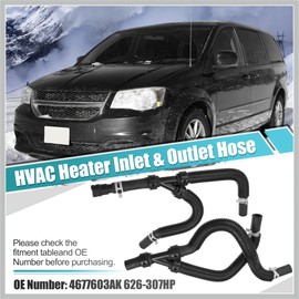 RATCHROLL 1 Set HVAC Heater Supply and Return Hose for Chrysler Town & Country for Dodge Grand Caravan for VW Routan Engine Heater Inlet & Outlet Hose 4677603AK 626-307 Replacement Car Parts
