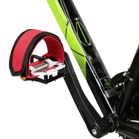 SANLIKE Bicycle Pedal Band, Pedal Strap, Bicycle Strap Belt, Anti-Slip, Velcro Seal, Tape Type, Cycling Toe Strap, Pack of 2 (Red)