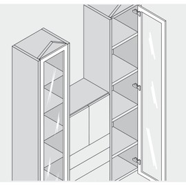 Gedotec Door Hinge Kitchen Pot Hinge | Pack of 2 Blum Clip Top Mini Hinge Centre Stop | Made in Austria | Model 71T0650 | Pot Bore: 26 mm | Hinges for Screwing | with Cross Mounting Plate