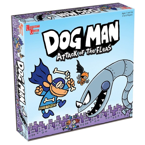 University Games, Dog Man Board Game Attack of The Fleas, Based On The Popular Dog Man Book Series by DAV Pilkey