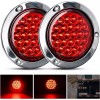 Nilight 4 Round Trailer Tail Light 2PCS 24LED Red Stainless