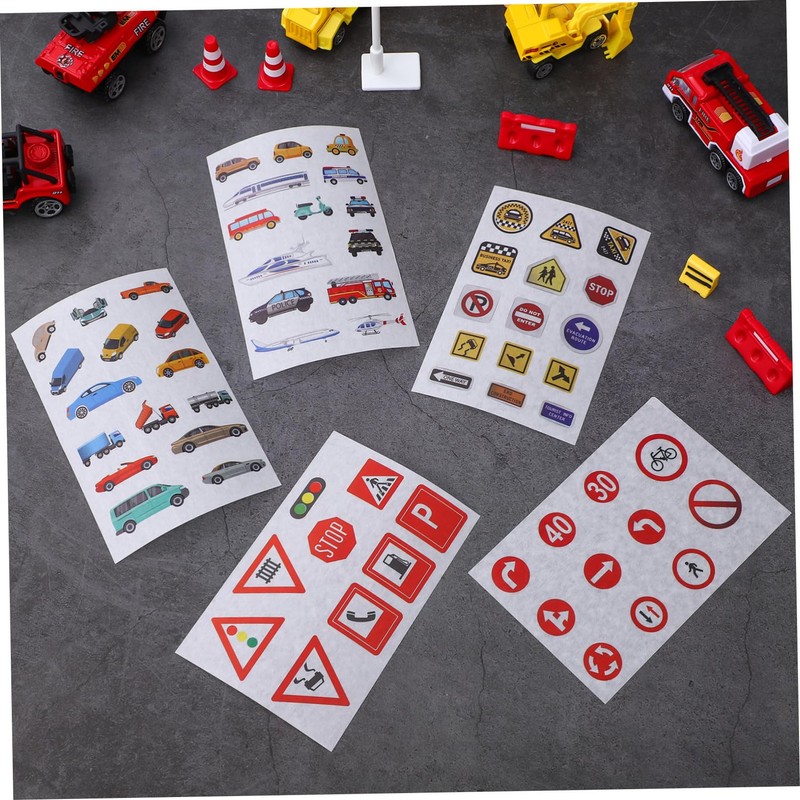 HAPINARY 1 Set Road Traffic Sign Stickers Decorative Paper Stickers