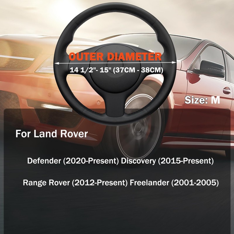 XHRING Car Steering Wheel Cover for Land Rover Defender Discovery