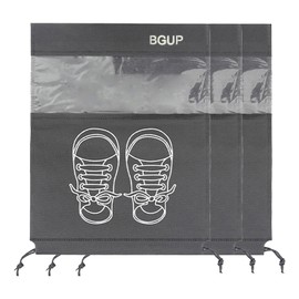 BGUP 3 Pack Shoe Bags for Travel, 17" x 12" Travel Shoe Bags for Packing with Clear Window