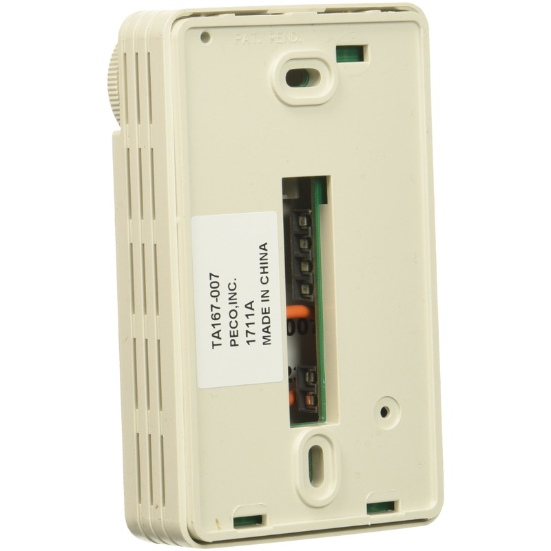 Peco TA167-007 3 Speed Non-Programmable Fan Coil Thermostat, Line Voltage,