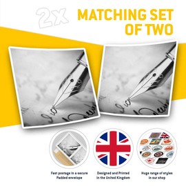 2 x 7.5cm Square Vinyl Stickers - Vintage Fountain Pen Writing Retro Decals 43731