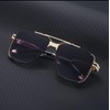 Men's Retro Luxury Double Bridge Steampunk Square Sunglasses, Custom Metal