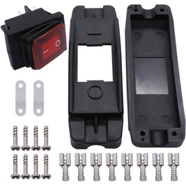TWTADE Waterproof Inline Cord Switch 12V DC 16A ON-Off Red Light Rocker Button Switch H-012-KCD2-201N-2-W-R-12V
