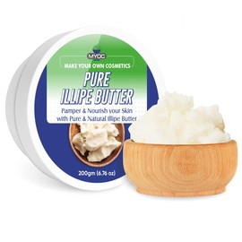 Myoc Illipe Butter | Cosmetic Grade | Long-Lasting Moisture for Skin & Hair | Perfect for Balms, Lotions, Soaps & Hair Masks | DIY Formulations – 200g / 7.05 Oz
