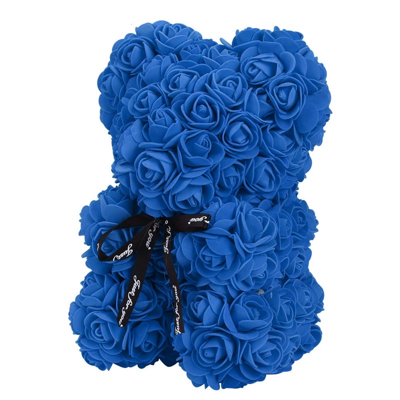 Unique Cute Bear Shape Simulation Artificial Rose Flower with Bowknot