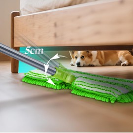 MASTERTOP Microfiber Mops for Floor Cleaning, Double-Sided Dust Mop with 4 Reusable & Washable Mop Pads, Wet Dry Flat Mop with Extension Stainless Steel Handle for Hardwood, Vinyl, Laminate